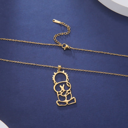LIKGREAT Fashion Jewelry Handala Hanzala Palestine Stainless Steel Necklace Boy Pendant Chain Necklace Gift for Women Men New