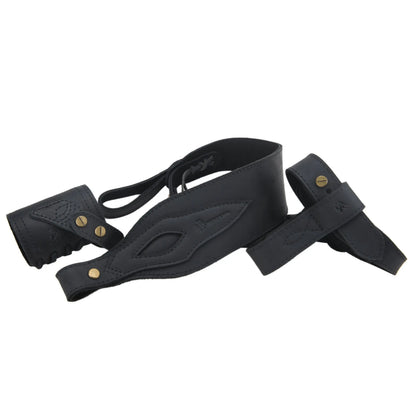 WAYNE'S DOG 1 Combo LeatherRifle Gun No Drill Harnessed Buttstock Holder with Barrel Mount with Matched Gun Sling Shoulder Strap
