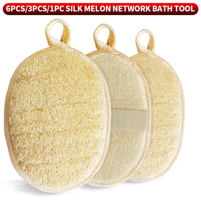 The Loofah Towel – Natural Bath Sponge Set (1/3/6 Pieces)