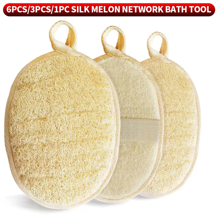 The Loofah Towel – Natural Bath Sponge Set (1/3/6 Pieces)