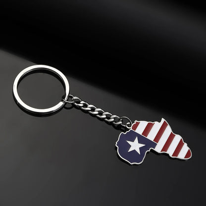 Africa Map Keychain – Stainless Steel Hip-Hop Jewelry, Morocco to South Africa