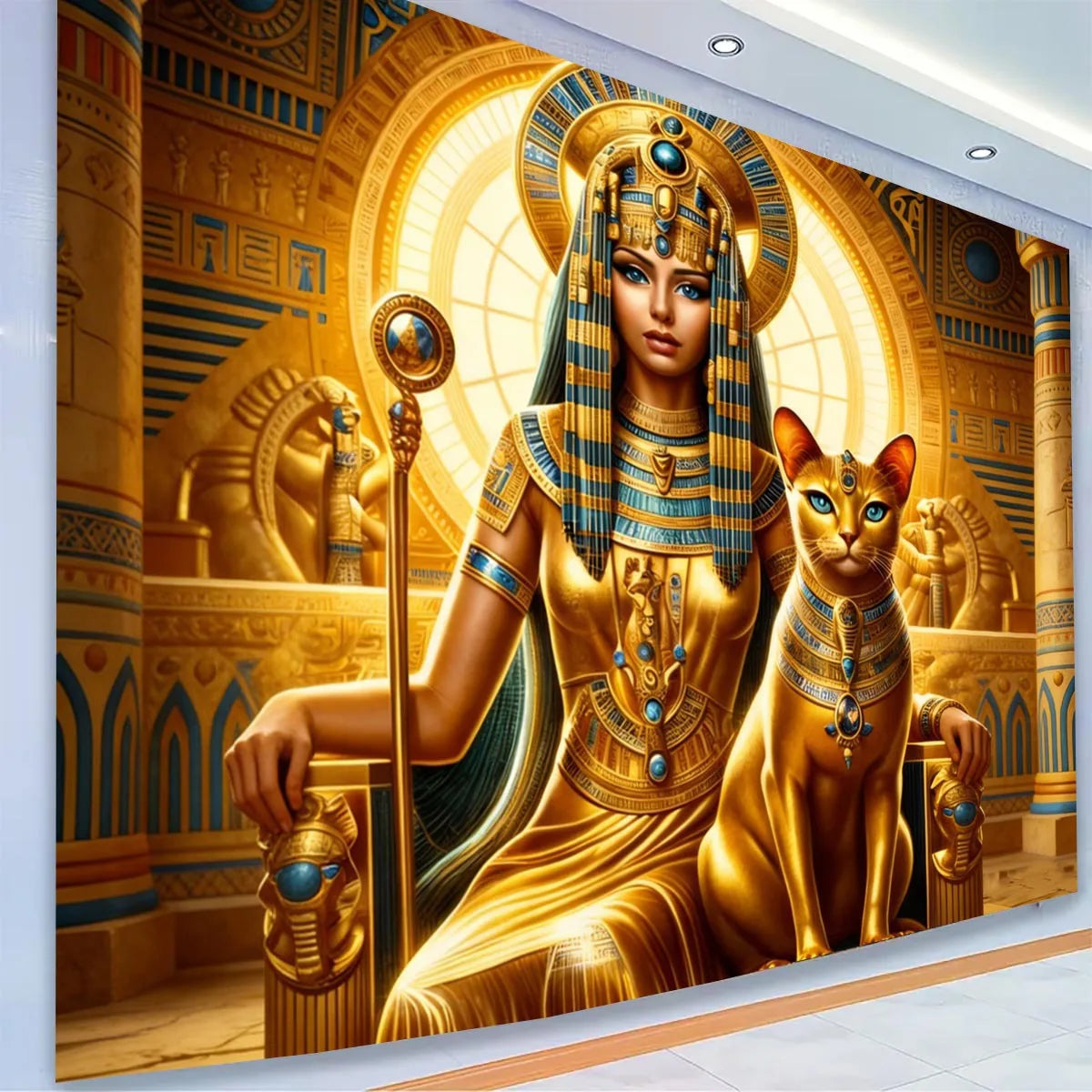 Ancient Egyptian Goddess Tapestry – Pharaoh & Anubis Wall Hanging for Heritage Decor