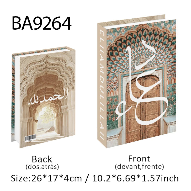 Islamic Kaaba Mosque Luxe Fake Book Storage Box Home Interior Decoration Decorative Books Coffee Table Bedroom Living Room Decor