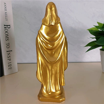 21.5cm Golden Virgin Mary Statues Big Resin Madonna Sculpture Christmas Decorations For Wedding Office Christmas Gift