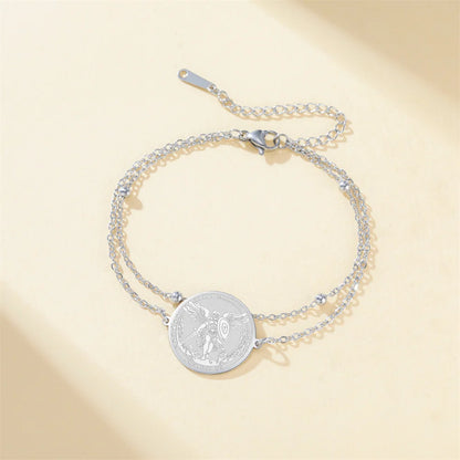 St. Michael Archangel Bracelet Stainless Steel Adjustable Link Chain Braided Rope Jewelry Protect Us Religious Amulet Christian