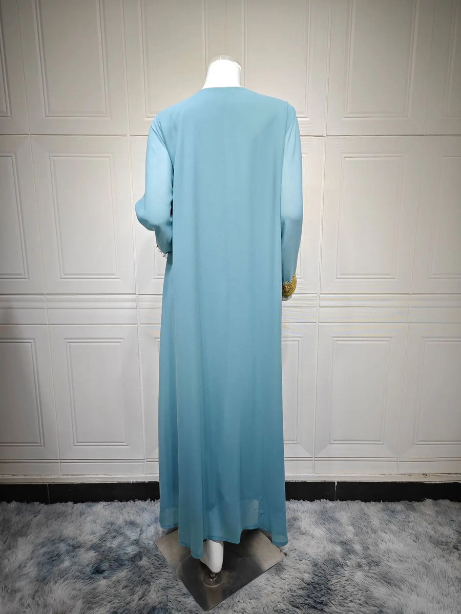 Eid Grace – 2-Piece Lace-Up Cardigan Set for the Muslim Woman