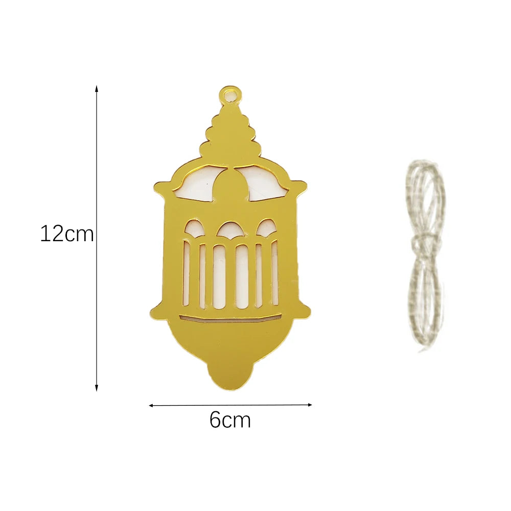 Eid Mubarak Hanging Decoration Acrylic Ramadan Moon Star Lantern Pendant Eid Mubarak Decoration 2026 Eid Party Ornament for Home