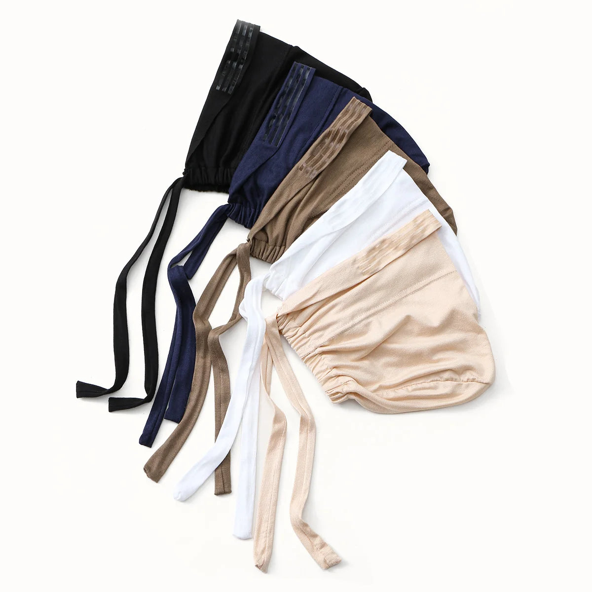 New Muslim Women Non-Slip Hijab Caps Undercap Solid Color Elastic Band Beanie Hat Adjustable Bonnet Hat Inner Cap Bandana Turban