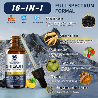 Lukaree Shilajit Drops with 85+ Trace Minerals and Fulvic Acid for Men&Women Immunity&Digestive System Health Cognitive Support