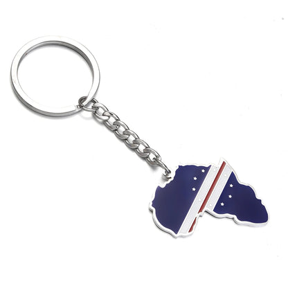 Africa Map Keychain – Stainless Steel Hip-Hop Jewelry, Morocco to South Africa