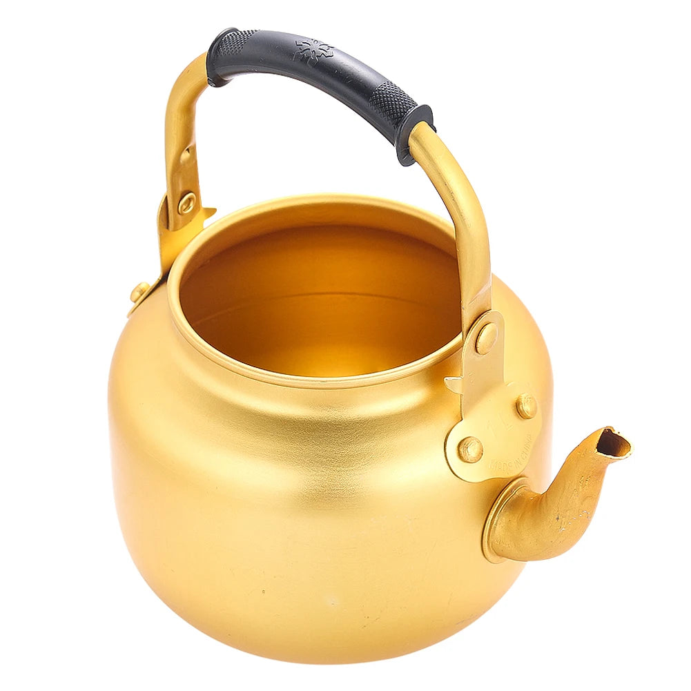 Gold Aluminum Kettle for Kitchen Outdoor Portable Teapot Coffee Pot Large Capacity Kitchen Camping Cookware Cooking Supplies 0