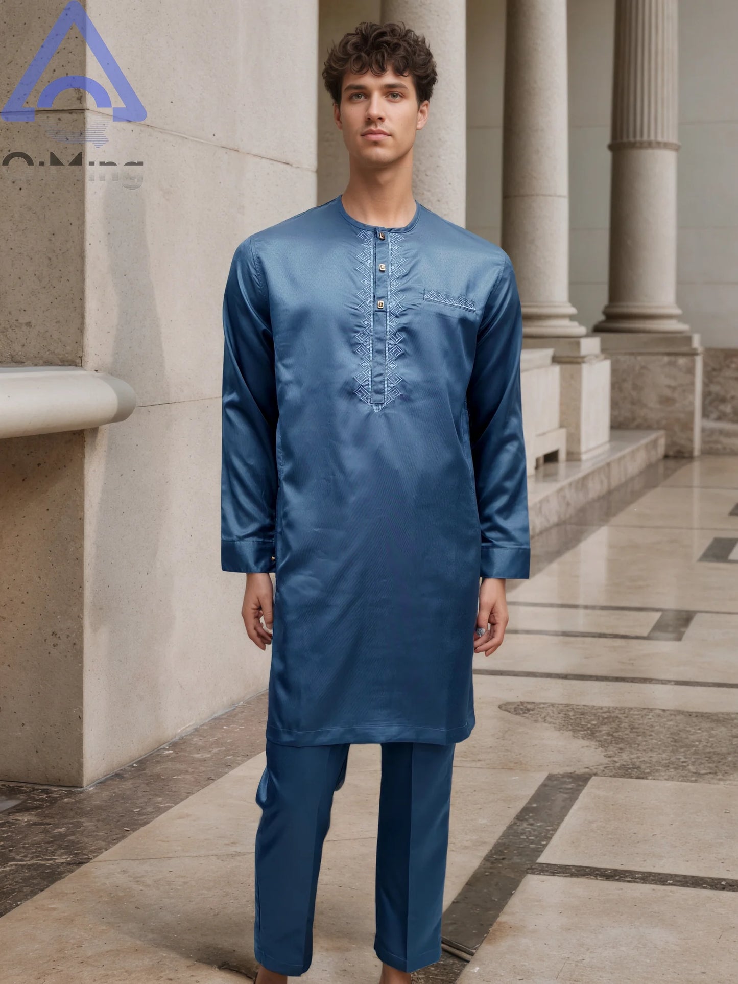 40% Cotton Male Muslim Two Parts Prayer Dress Jalabiya Algerian Caftan Abaya Islamic Jubba Arab Traditional Costume For Muslims