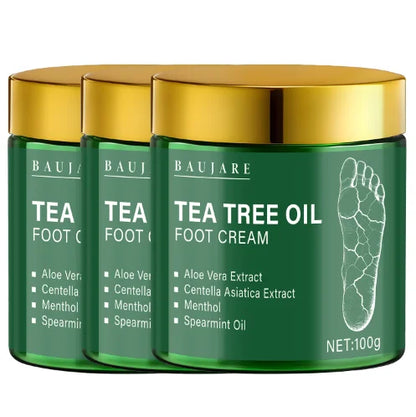 Tea Tree Oil Foot Cream with Aloe & Menthol - Moisturizes & Softens Skin with Hyaluronic Acid & Retinol