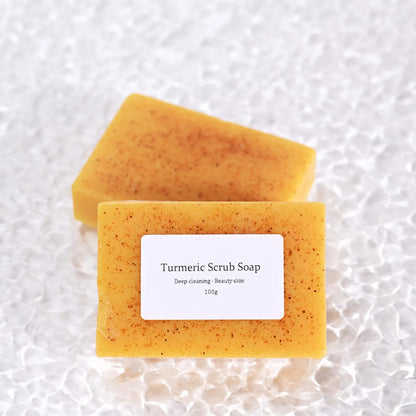 Natural Turmeric Kojic Scrub Soap Cleansing Bath Soap Oil Control & Whitening Kojic Turmeric Soaps for Face,Bath, Body