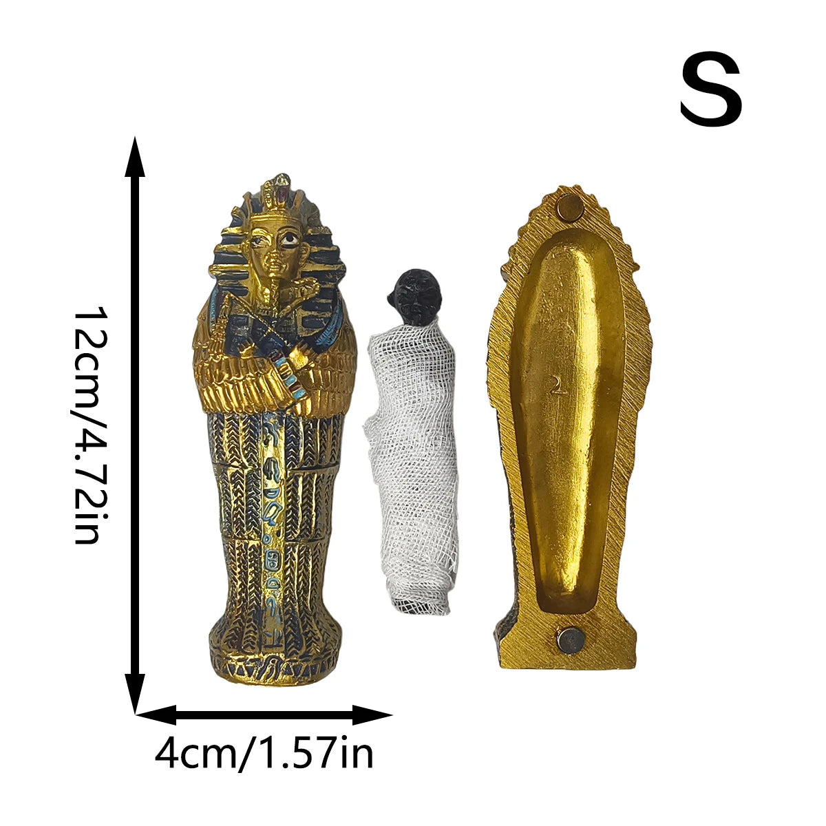Tutankhamun Coffin & Mummy Ornament – Egyptian Pharaoh Handicraft Decor