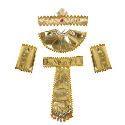 Pharaoh & Cleopatra Luxury Cosplay Set – Gold Trim Egyptian King & Goddess Costume
