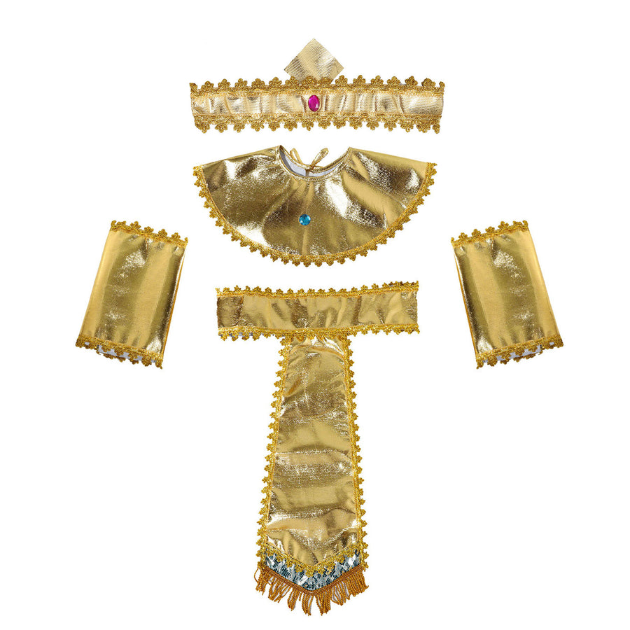 Pharaoh & Cleopatra Luxury Cosplay Set – Gold Trim Egyptian King & Goddess Costume
