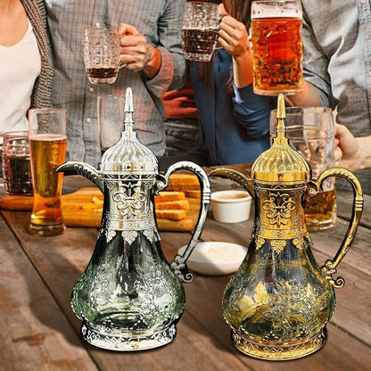 Arabic Coffee Pot Practical 1.6L Arabic Teapot Glass Cool Liquid Pitcher for Festival Eid Mubarak Home Restaurant Use