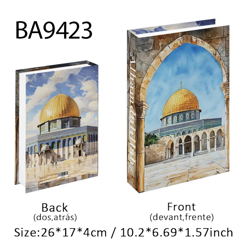 Islamic Kaaba Mosque Luxe Fake Book Storage Box Home Interior Decoration Decorative Books Coffee Table Bedroom Living Room Decor