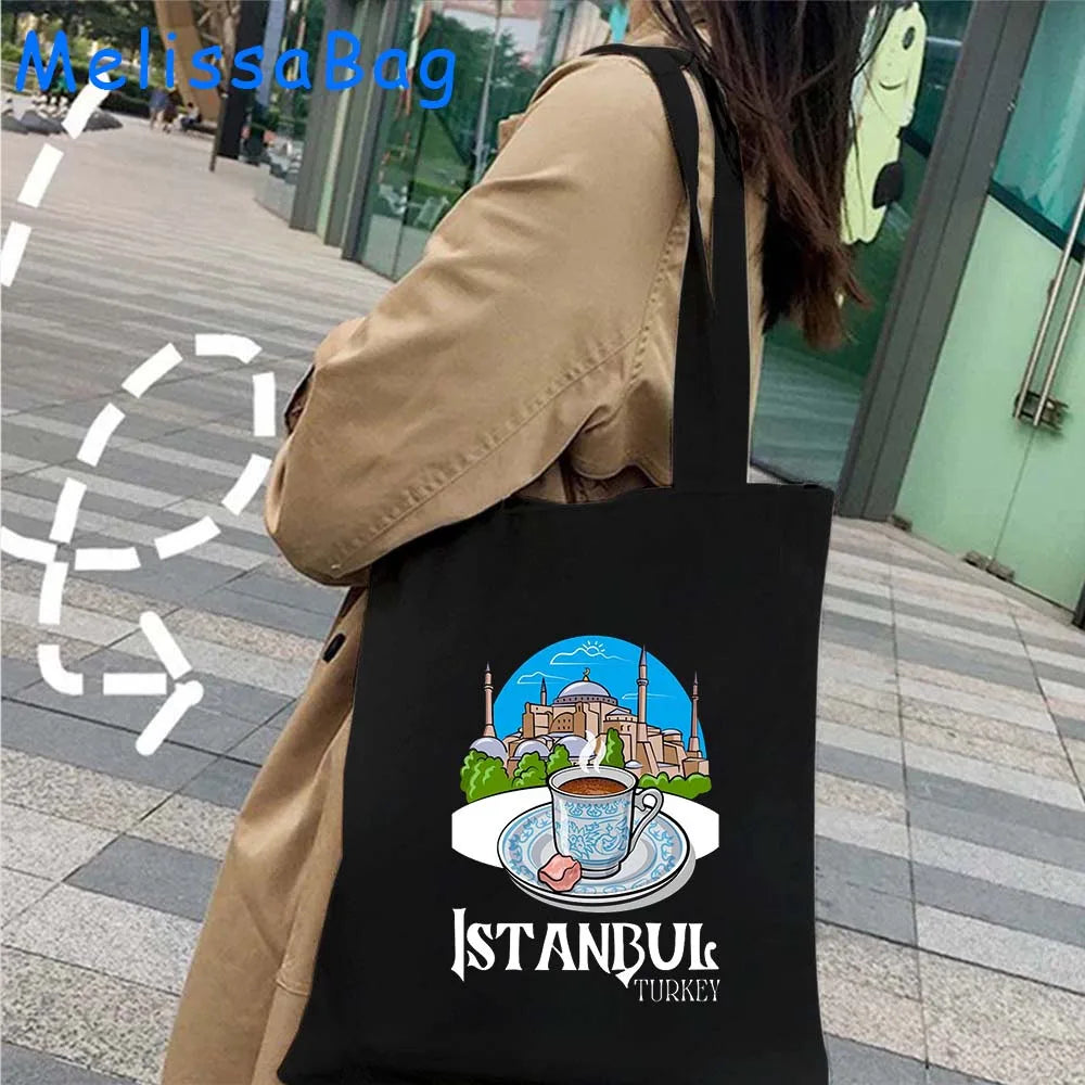 Istanbul in Watercolor – Sultan Ahmed & Galata Skyline Tote