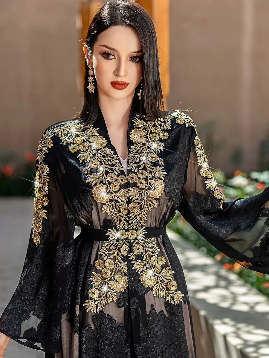 Black & Gold – The 2-Piece Belted Ramadan Set for the Muslim Woman in America