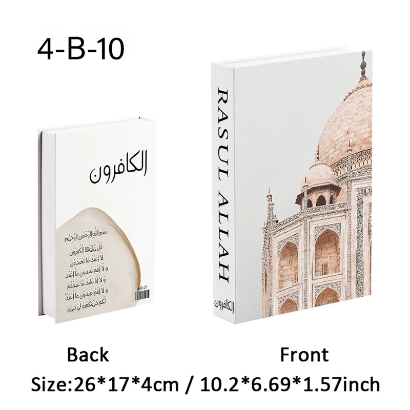 Islamic Kaaba Eid Mosque Luxury Decorative Books Storage Box Fake Book Interior Decoration Coffee Table Ornament Bedroom Decor