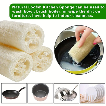 Natural Loofah Sponges Organic Luffa Bath Shower Sponge Exfoliating Body Back Scrubber for Men Women Adults SPA Beauty Bathing D