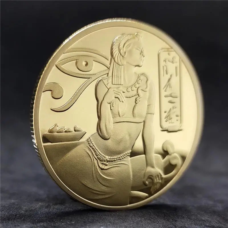 Anubis & Pharaoh Silver Commemorative Coin – Ancient Egyptian Collectible