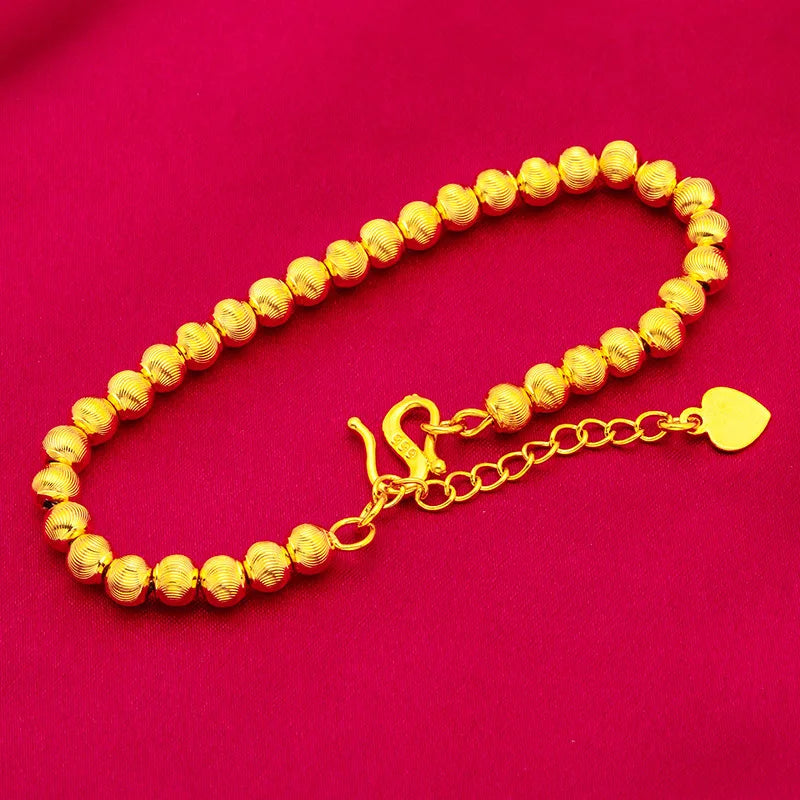 Ins Cat's Eye Gold Bracelet! 24K Gold AU999 Women's, Gradient Cat's Eye + Matte Gold Contrast, Elastic Adjustable