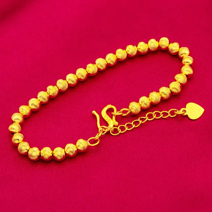 Ins Cat's Eye Gold Bracelet! 24K Gold AU999 Women's, Gradient Cat's Eye + Matte Gold Contrast, Elastic Adjustable