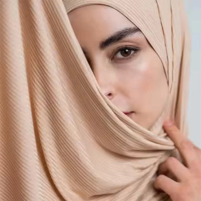 The Knitted Jersey Pleated Hijab – Soft Drapes, Effortless Style