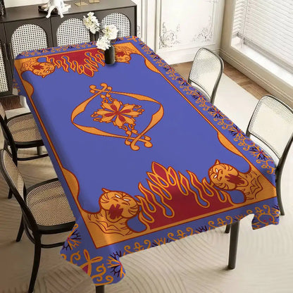 Flying Carpet Aladdin Rectangle Tablecloth - Waterproof, Easy Clean For Home Dinners, Parties & Outdoor Picnics