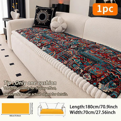 1PC-Autumn and winter thick Bohemian style anti slip sofa cushion 2025 new simple and high-end ethnic style cushion