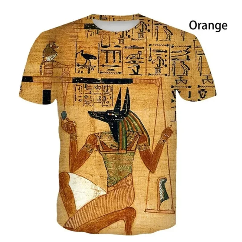 Horus & Anubis 3D T-Shirt – Ancient Egyptian God Print, Men's & Kids' Streetwear
