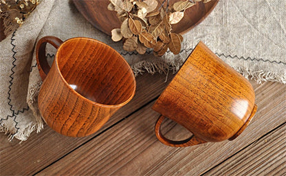Handmade Spruce Wood Cups – Natural Big Belly Mug for Tea, Coffee & Milk