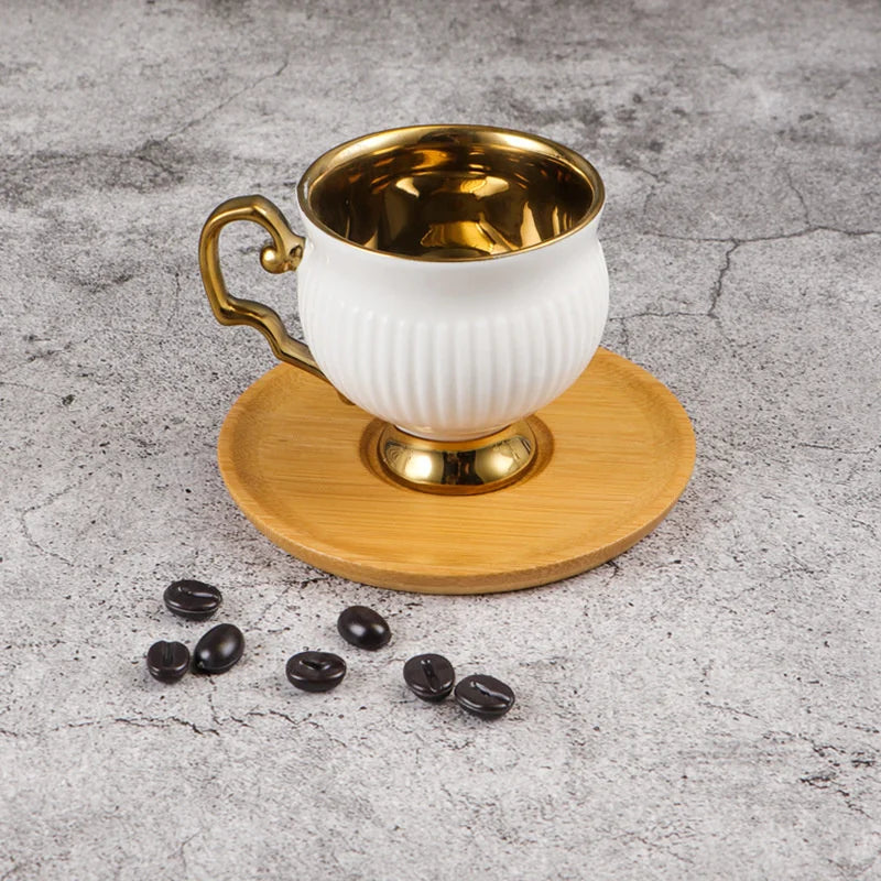 Best 2pcs/set Turkish Coffee Cups Set Of 2 Ceramics Cup Of Coffee Creative Gifts Relief Teacup And Saucer Set Retro 90ml Gobelet