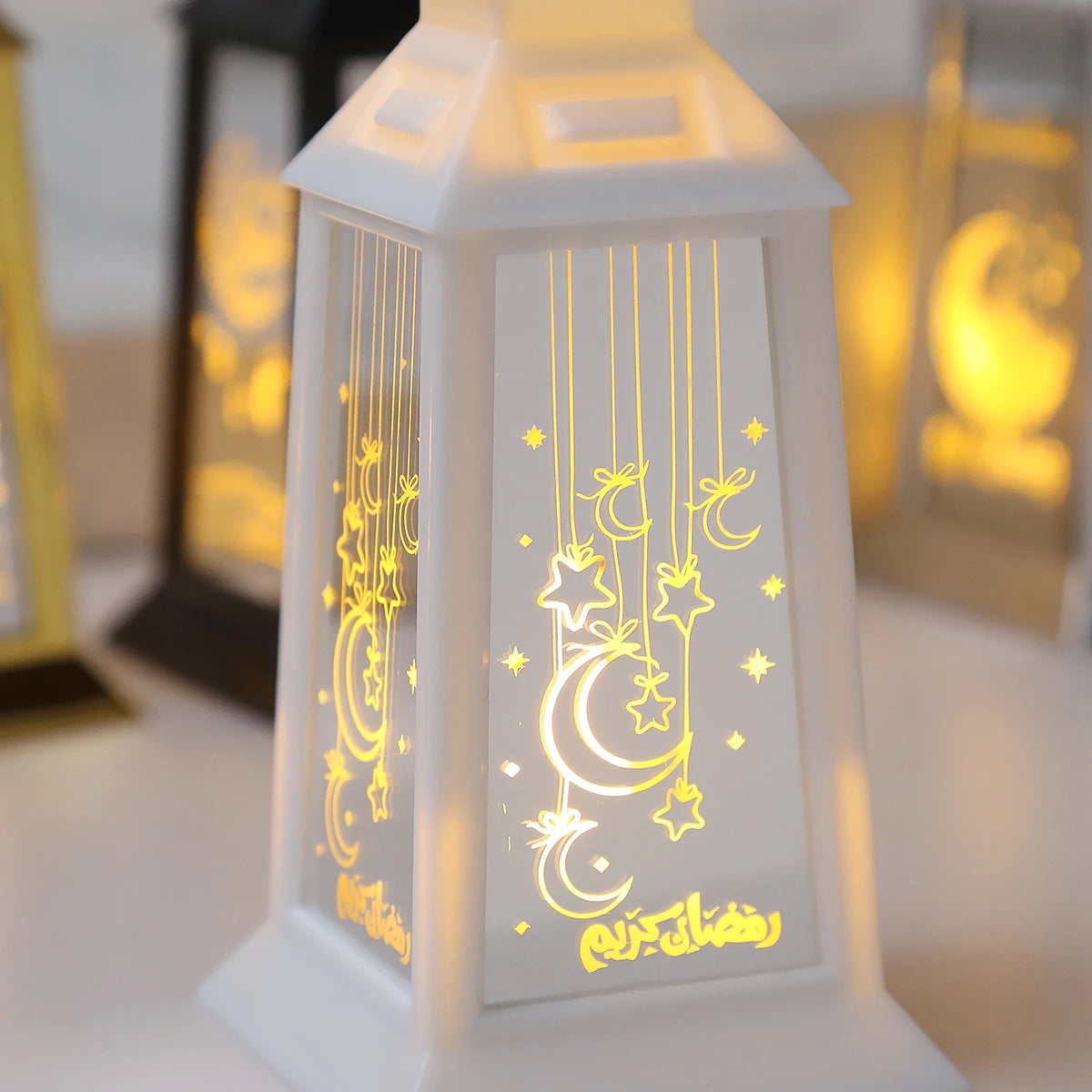 Starry Moon Candle Wind Lamp Ramadan Decoration for Home Led Lantern Ornament Eid Mubarak Party Islamic Muslim Decors Supplies