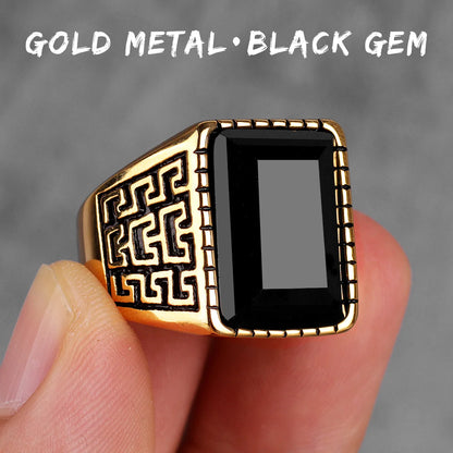 Stainless Steel Mens Rings Gold Silver Color Red Blue Rhinestone Simple Luxury for Male Boy Jewelry Creativity Gift Wholesale