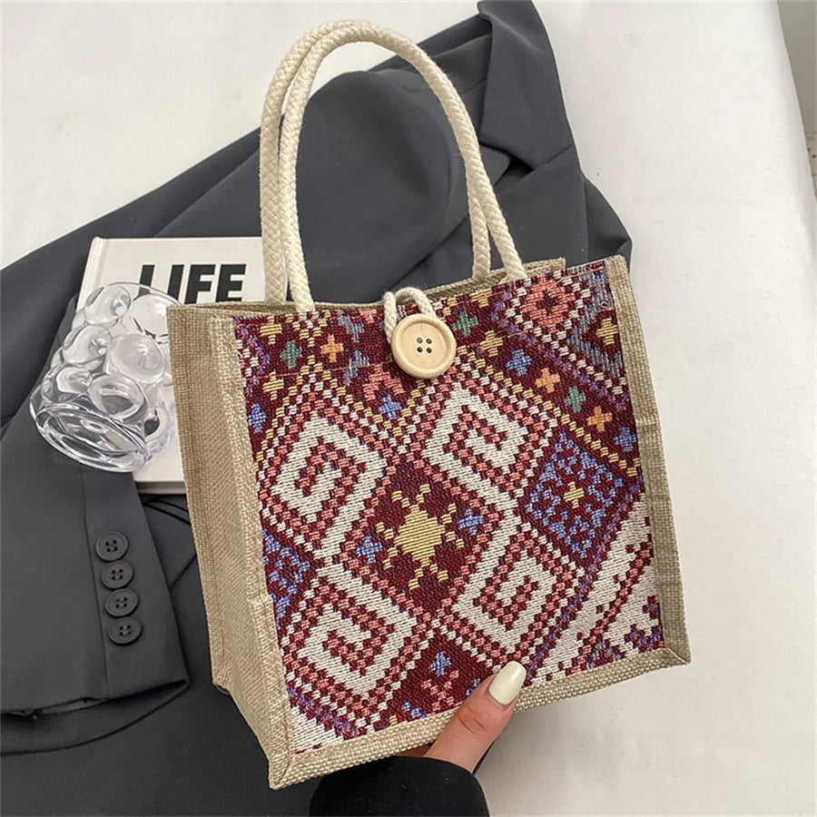 The Linen Garden – Flower Pattern Designer Tote for the Woman on the Move