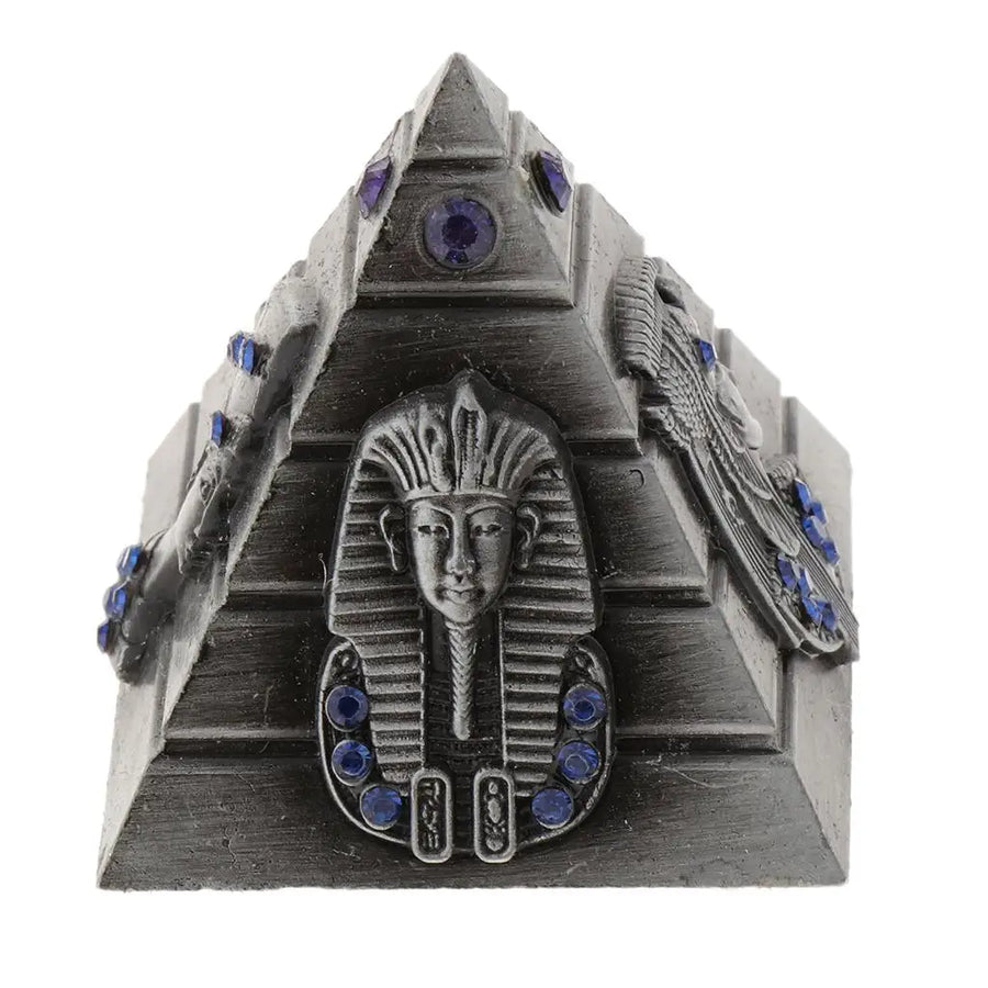 Vintage Metal Pyramid Model – Egyptian Architecture Statue for Desk & Home Decor