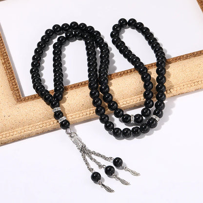 Handmade 99 Beads Tasbih Prayer Rosary Beads Bracelet Fashion Decorative Tassels Bracelet Islamic Religion Jewelry Party Favor
