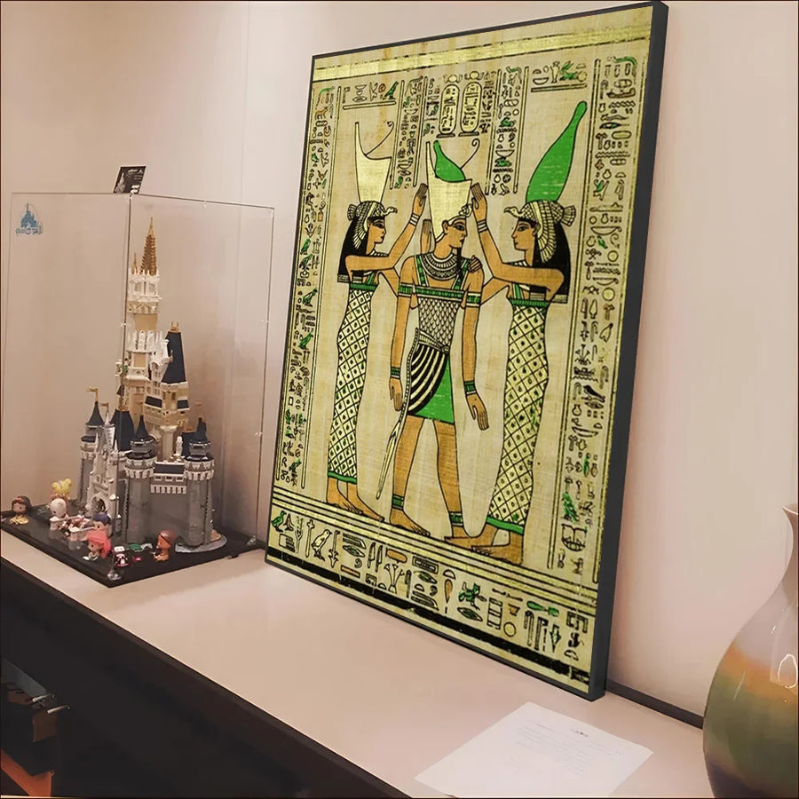 Retro Egyptian Papyrus Poster – Pharaoh & Hieroglyphics HD Wall Art Print