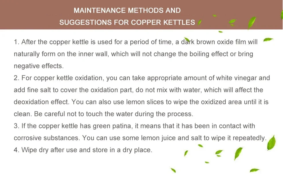 600/1200/1600ml Pure Copper Boiling Tea Kettle Retro Style Handmade Copper Pot Large Capacity Health Care Teapot Boiling Kettle
