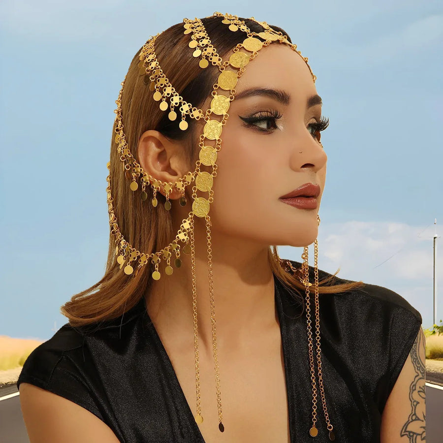 Crown of the East – Gold Coin Headdress for the Arab Bride in America