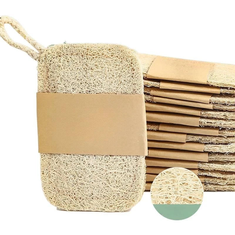 The Loofah Six – Natural Bamboo Fiber Exfoliating Sponges (6-Pack)