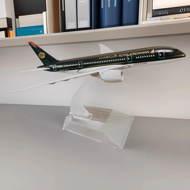 Royal Jordanian B787 Diecast Model – 1:400 Scale Metal Airplane with Stand, 16cm