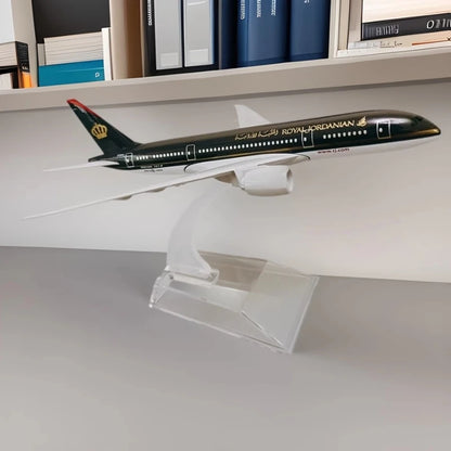 Royal Jordanian B787 Diecast Model – 1:400 Scale Metal Airplane with Stand, 16cm