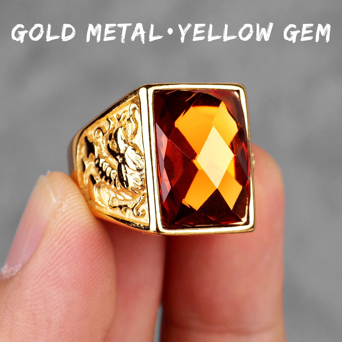 Stainless Steel Mens Rings Gold Silver Color Red Blue Rhinestone Simple Luxury for Male Boy Jewelry Creativity Gift Wholesale