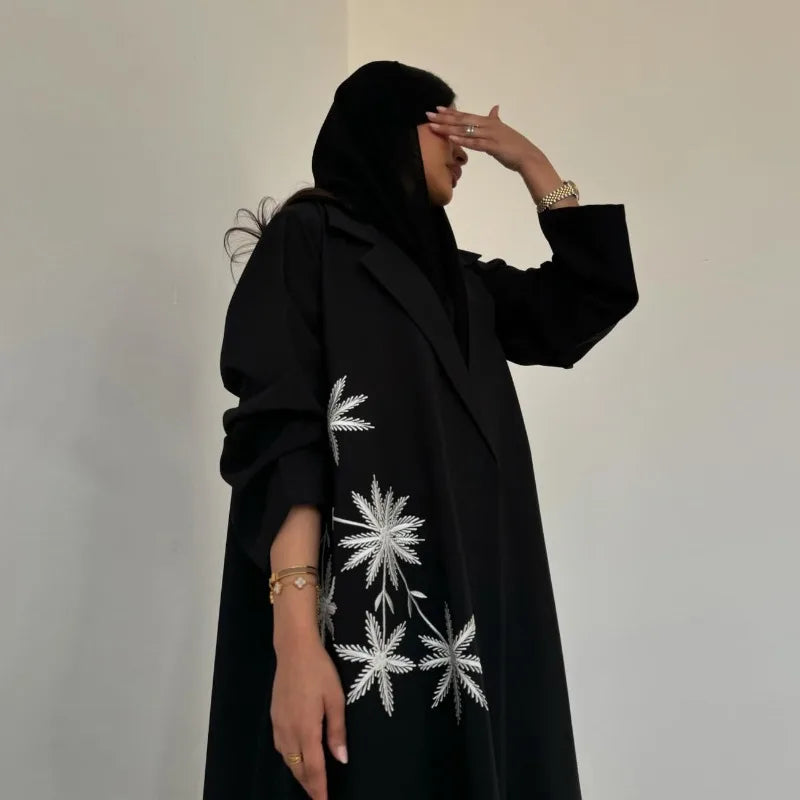 The Notched Lapel – Luxury Black Abaya for the Muslim Woman in America