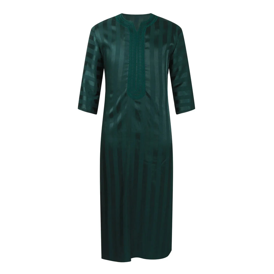 The Striped Jubba – Men's Embroidered Moroccan Dubai Eid Prayer Robe
